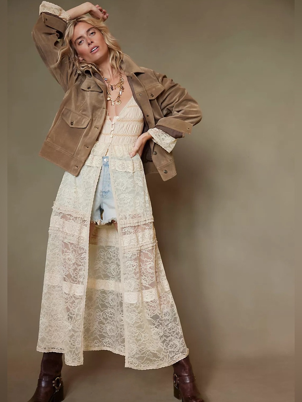 Free People intimately Sweet Saloon Lace Maxi sleeveless Dress